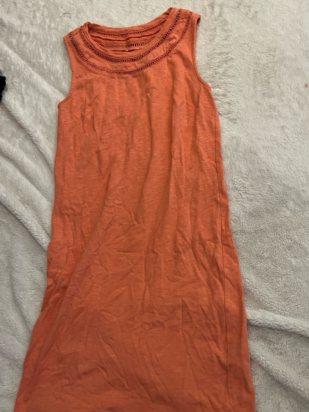 Talbots Orange Crochet-Trim Sleeveless Dress
